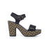 Sandali con fascia nera effetto intrecciato e tacco 7 cm Lora Ferres, Donna, SKU w042000337, Immagine 0
